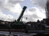 The crane used to lift 'Waveney' over the fence