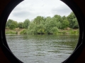 View from porthole below lock