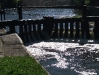 Water pouring over lock gates at Blackburn
